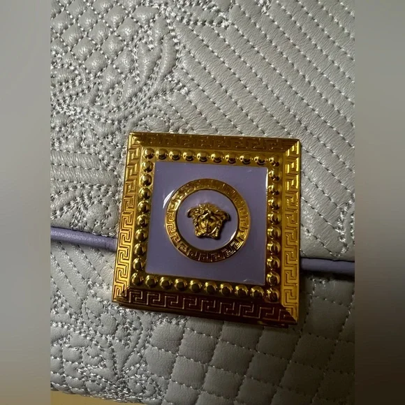 Versace Purple Micro Vanitas Flap Shoulder Bag with Chain - Picture 8 of 16